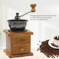 Tokiniko Wooden Classic Hand-Operated Coffee Grinder, Vintage Coffee Mill with Adjustable Settings, Elegant Design for Home Coffee Brewing